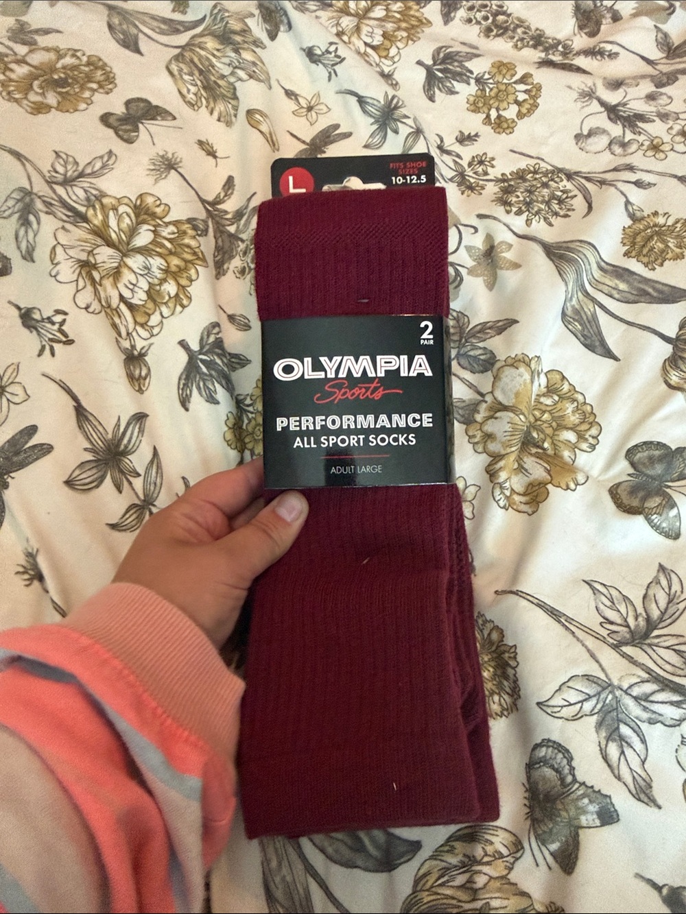Unisex  Performance Crew Socks - Maroon